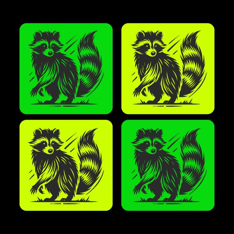 Stylish raccoon retro design