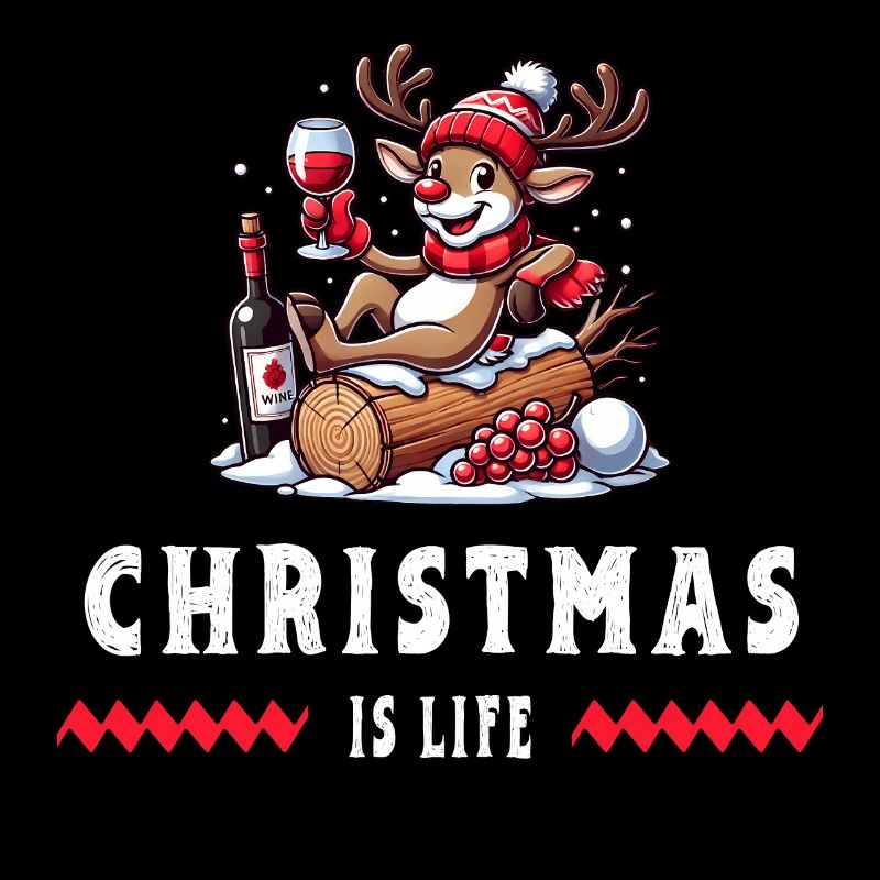 Rentier mit Wein – Christmas Vibes
