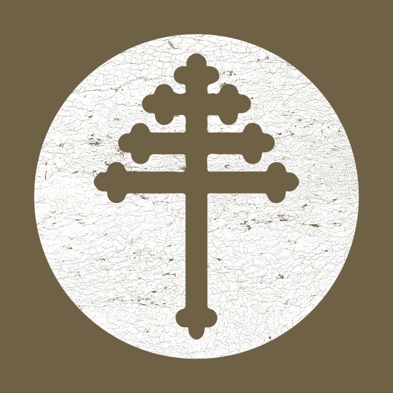 Croix maronite dans cercle blanc