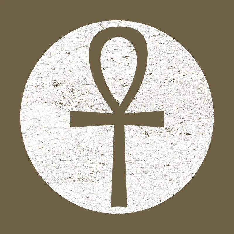 Croix égyptienne Ankh dans cercle blanc