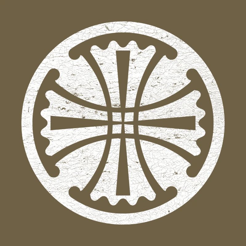 Croix de Canterbury dans un cercle blanc