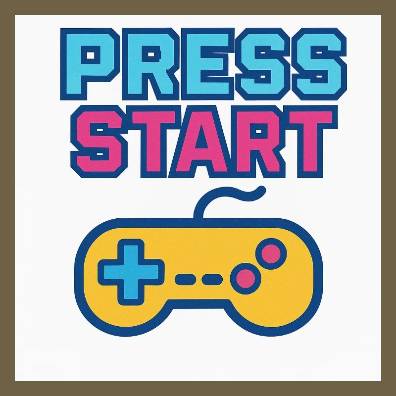 Press Start Gaming Graphics Vintage