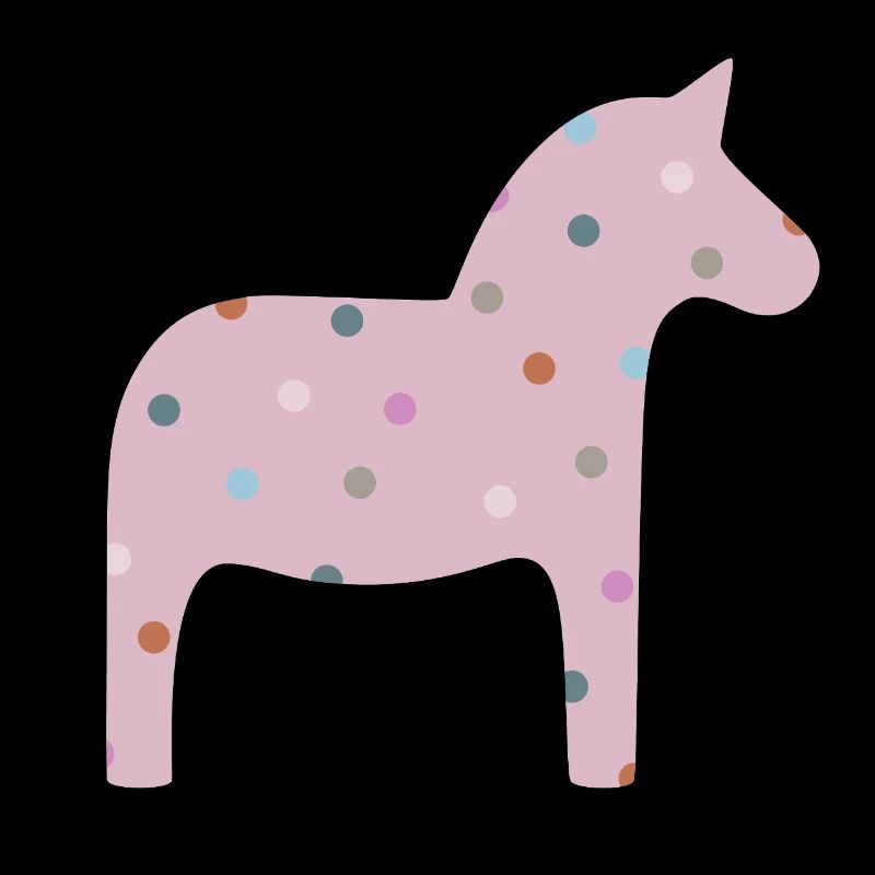 Dala Cheval Pois Pois Décoration Scandinave