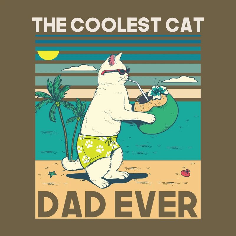 Conception de plage de papa chat cool