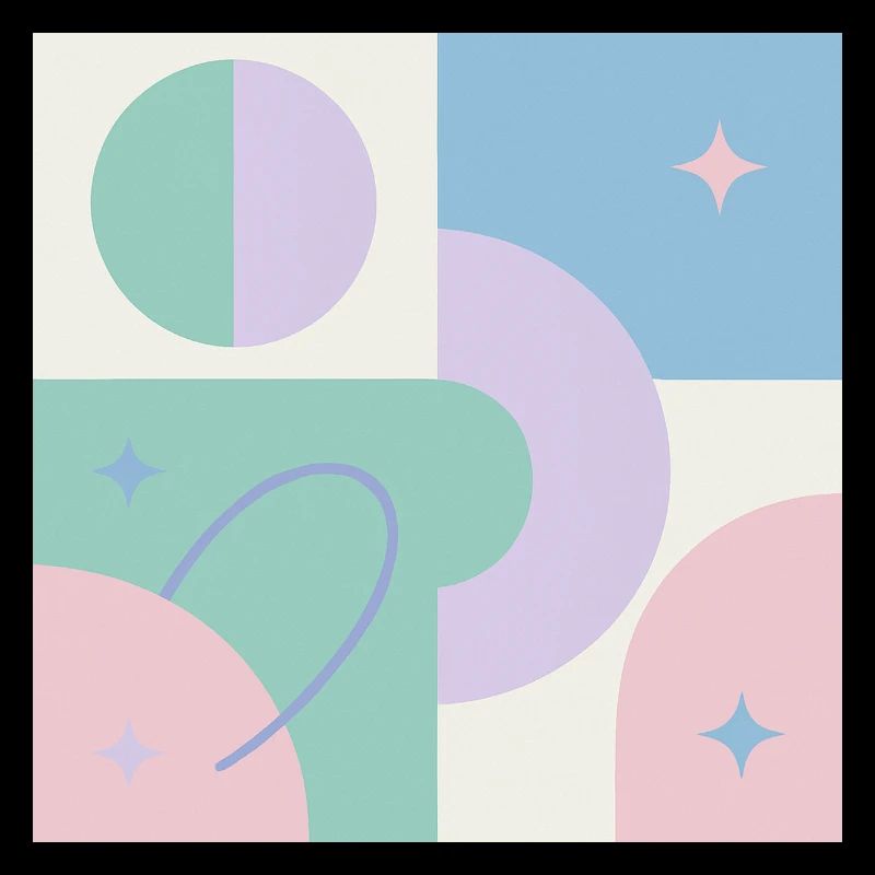 Pastellfarbenes geometrisches Kosmos-Design