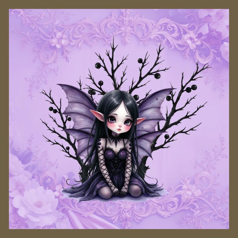 Vampir Fee Mädchen auf dunklem Baum