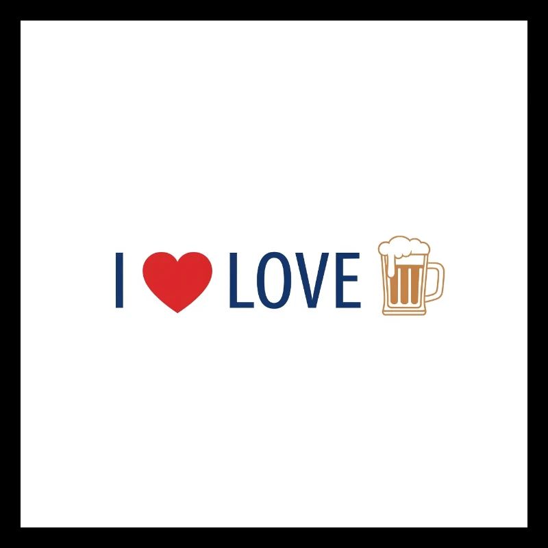 Liebe und Bier auf einem T-Shirt