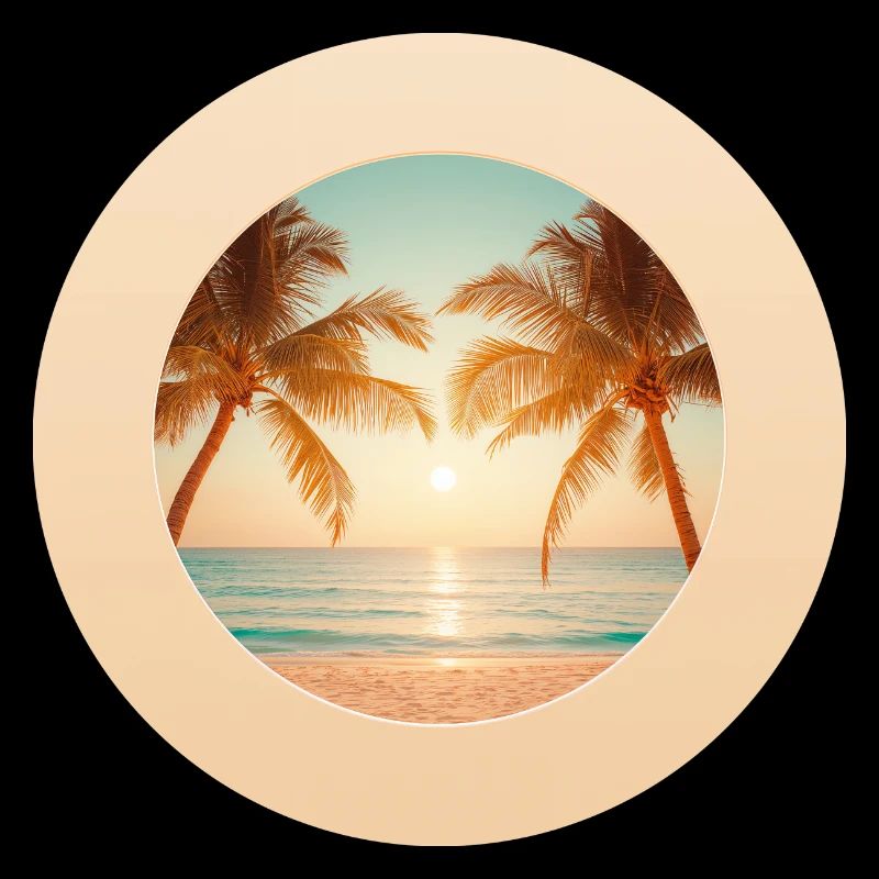 Sunset on the palm beach