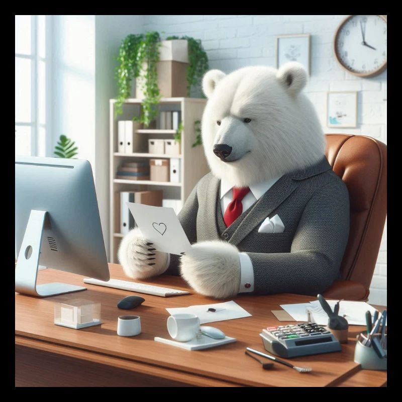 ours en costume d'affaires chic