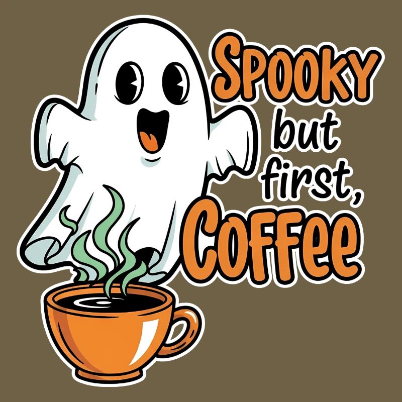 Spooky Ghost mit Kaffee Humor