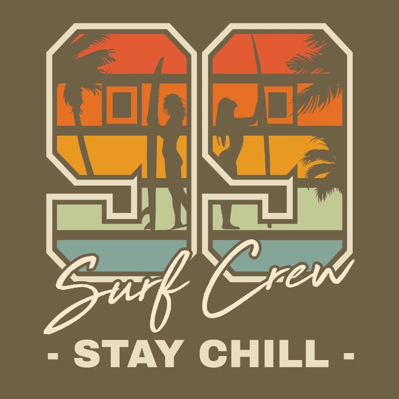 Rétro coucher de soleil Surf Chill Design