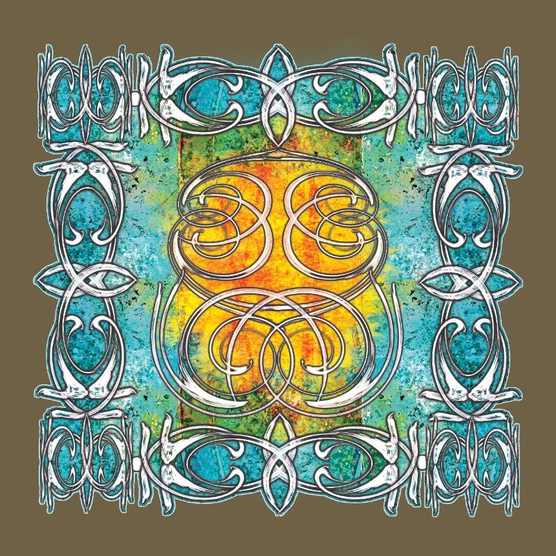 Celtic pattern with sun motifs