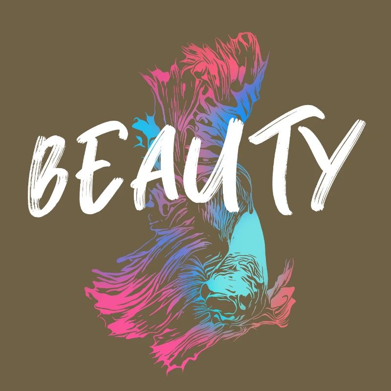 Illustration de betta fish Colorée avec Mot Beauté
