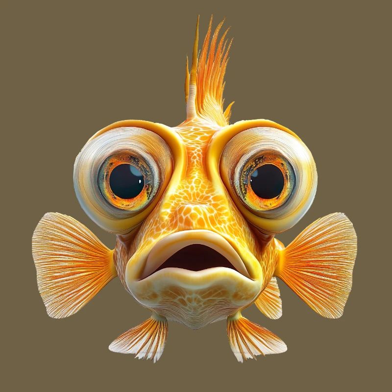Visage de poisson avec de grands yeux
