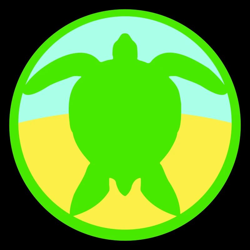 Tortue Logo Plage Eau Mer Rond Icône
