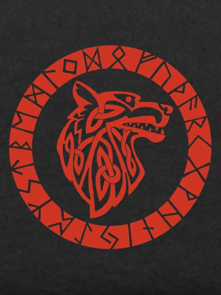 Wikinger Roter Wolf Emblem