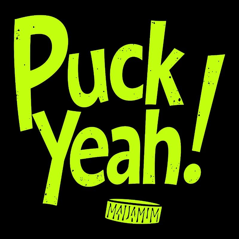 Puck Yeah Eishockey Spruch Hockey Puck Grafik
