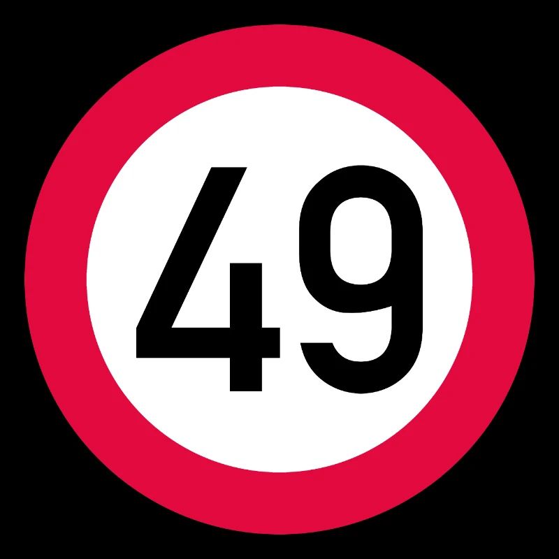 49e anniversaire Attention ! Panneau de signalisation 49 km/h