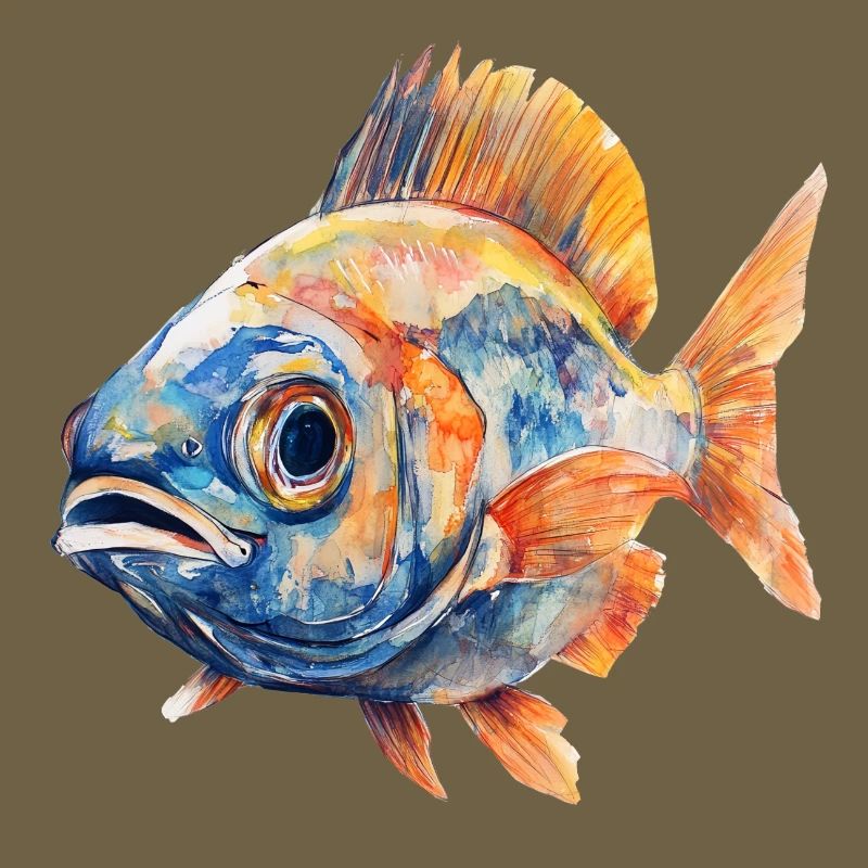 Aquarellfisch Farbexplosion