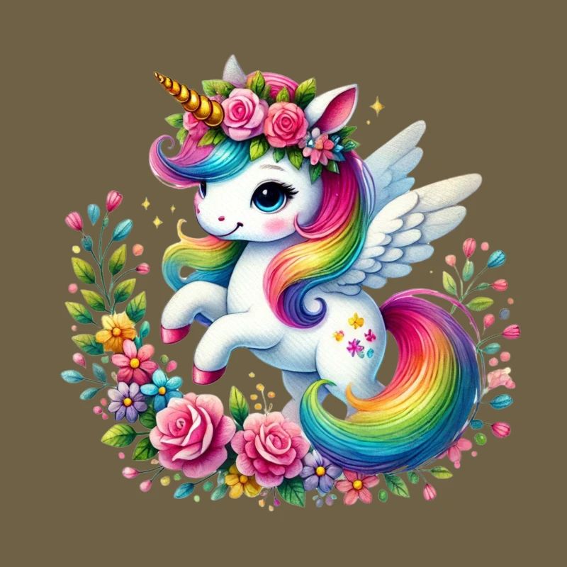 Regenbogen Fleur Einhorn