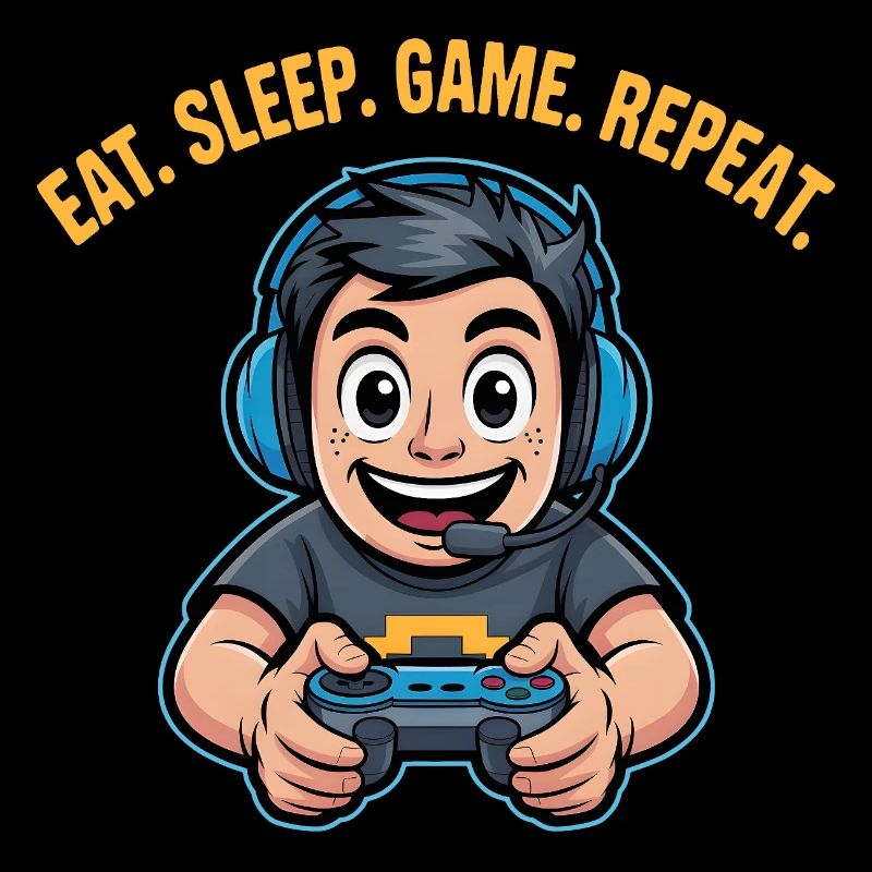 Eat Sleep Game Repeat Gaming Saying