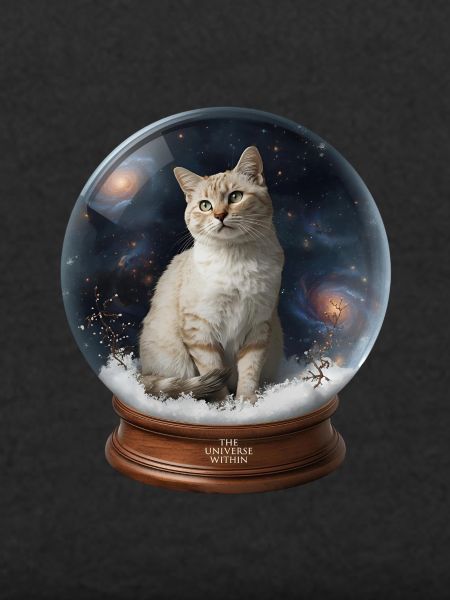 Cosmic Cat in Snow Globe