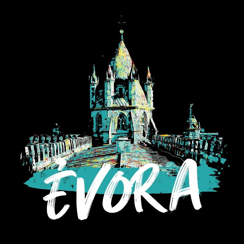 Kathedrale von Évora Dach Bunte Illustration