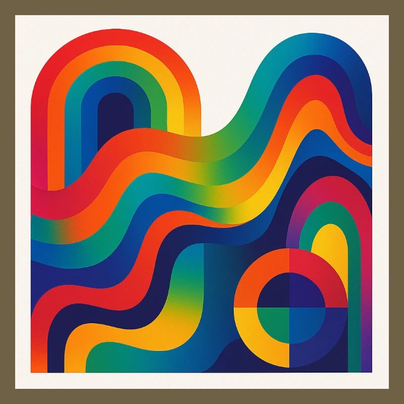 Regenbogenwellen Farbkunst