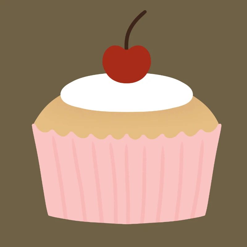 Pastellfarbener Cupcake mit Kirsche