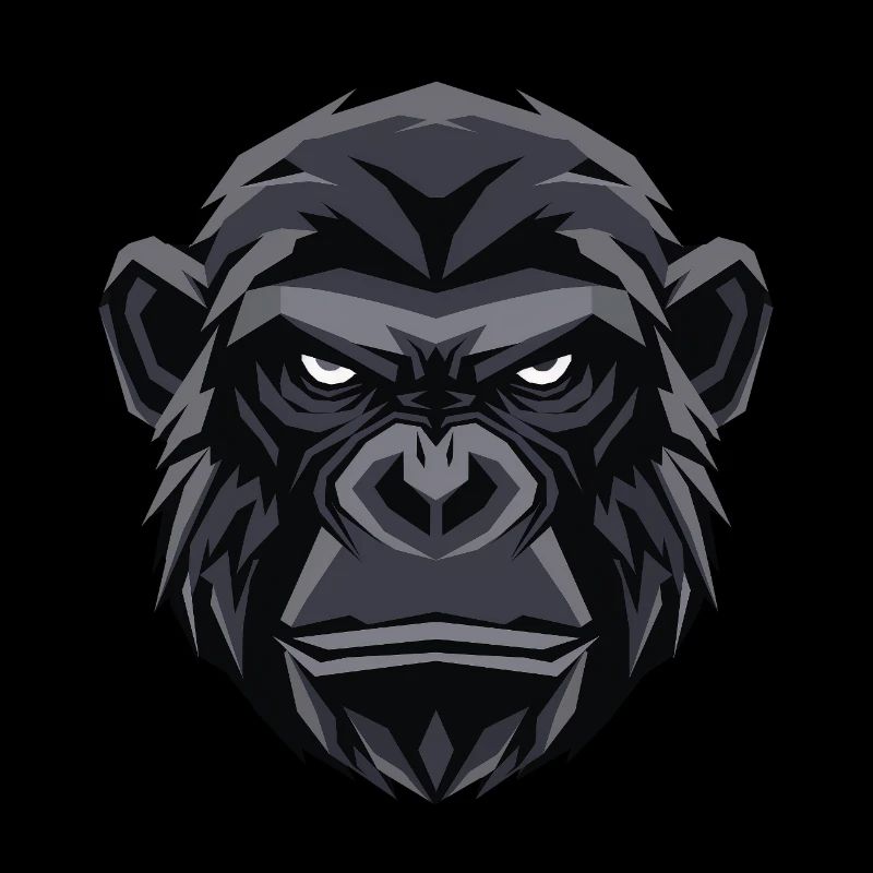 Geometric Gorilla Head