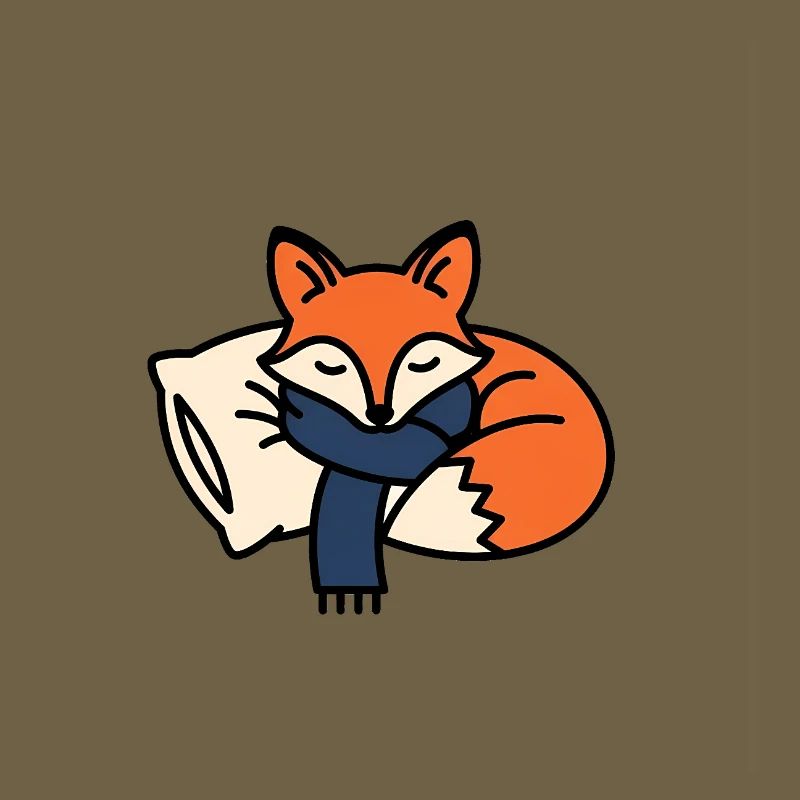 Winterschlaf Fuchs mit Schal