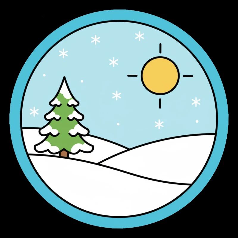 Winterlandschaft mit Schnee und Sonne
