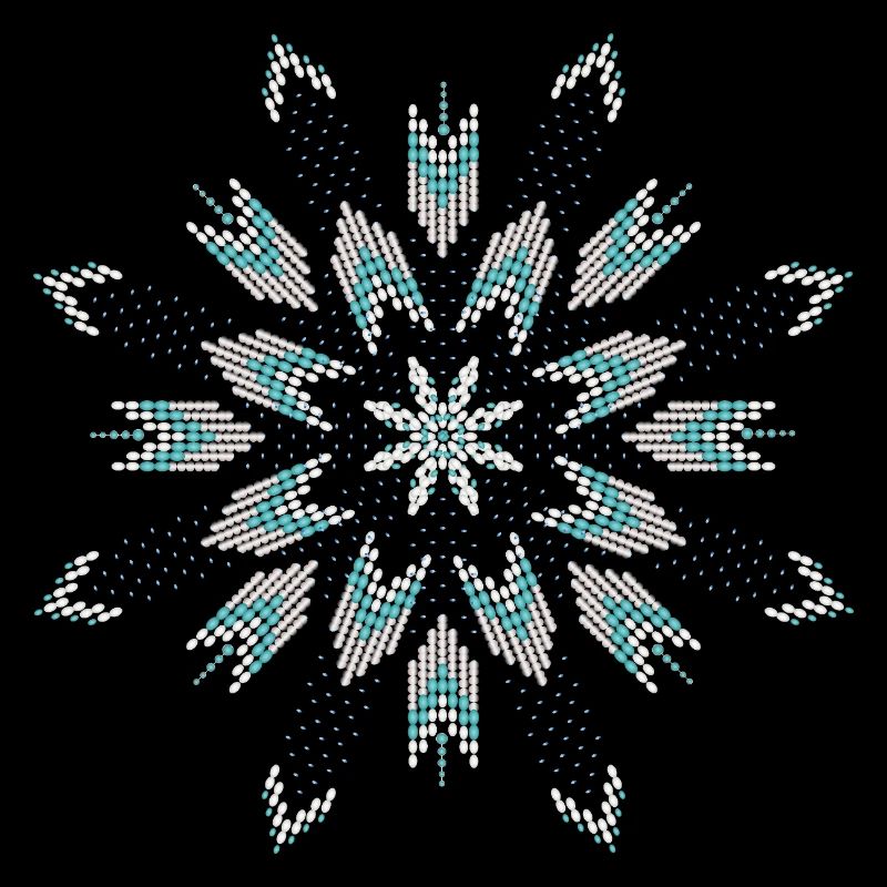 Ethnic star made of turquoise and silver beads