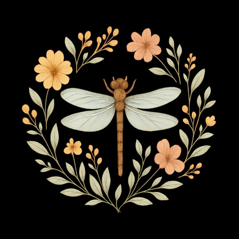 Couronne florale de libellules