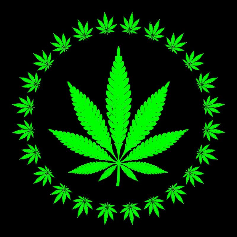 Bague en forme de feuille de cannabis vert vif