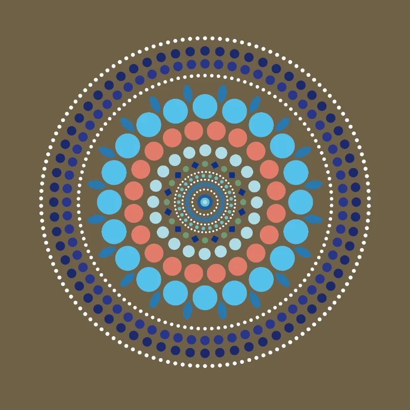 Blue Gradient Dot Mandala