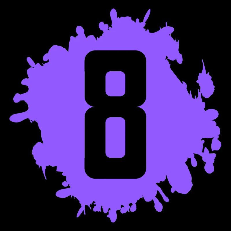 Touche de couleur violette avec le chiffre 8