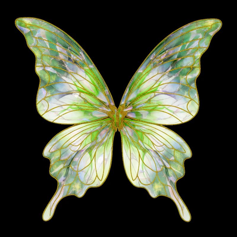 Green Watercolor Butterfly Sparkle