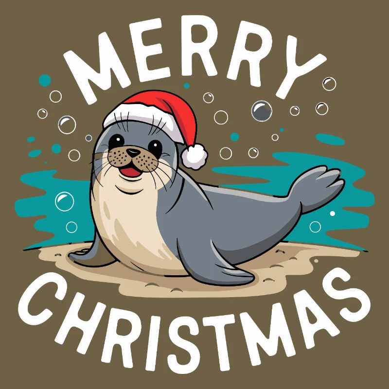 Joyeux Noël Mignon Phoque de Noël