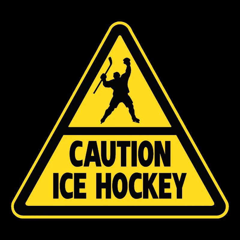 Caution Hockey Hockey Player Warning