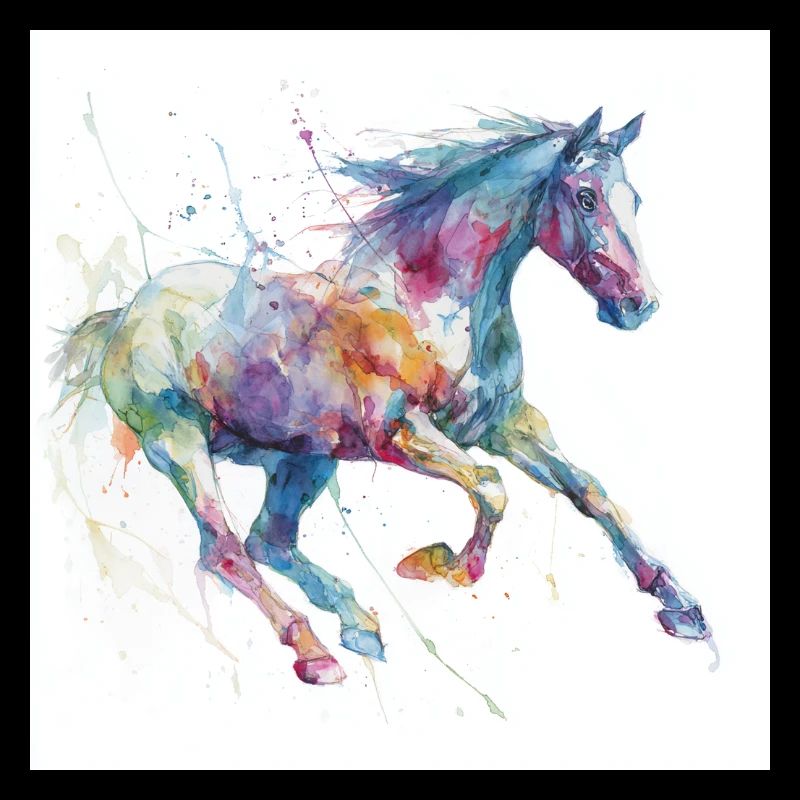Lebendiges Aquarellpferd