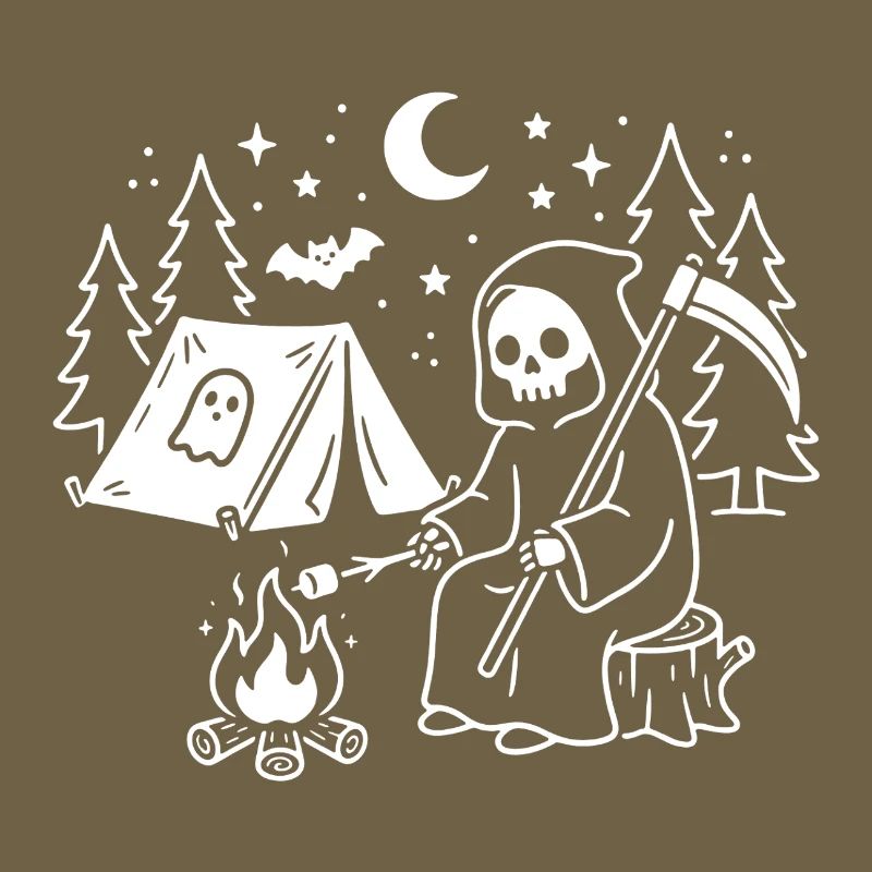 Faucheuse nocturne au feu de camp