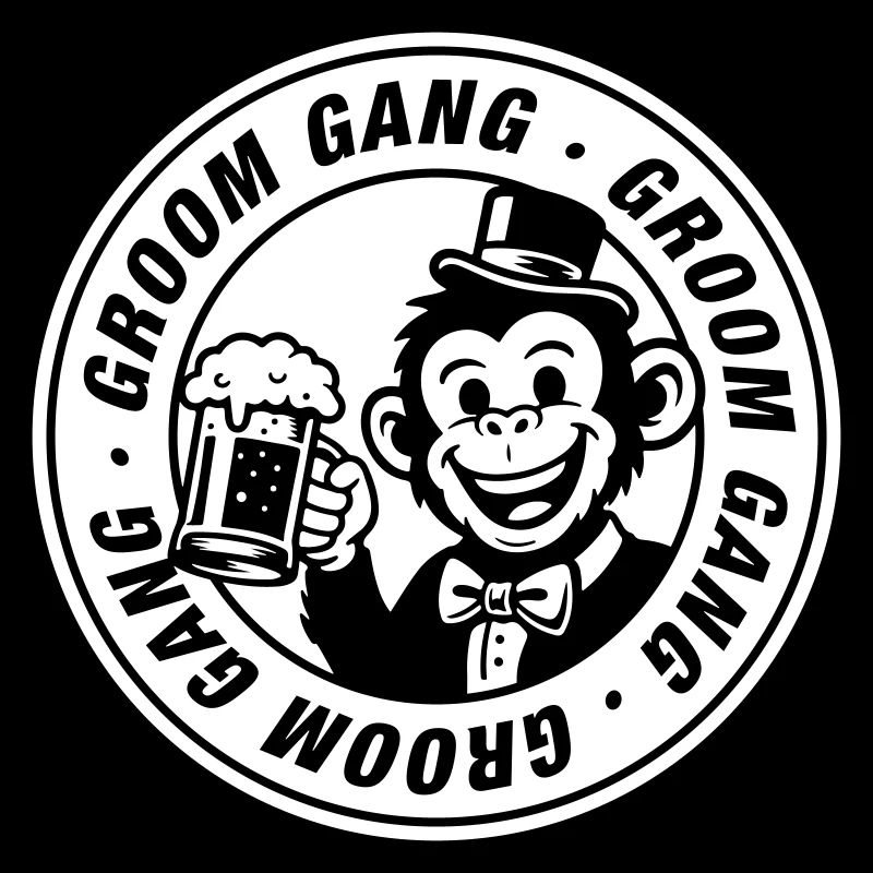 Bande de mariés Singe de la fête de garçon