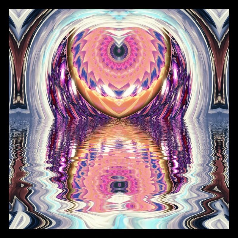 Circle Mandala Reflection in Neon Colors
