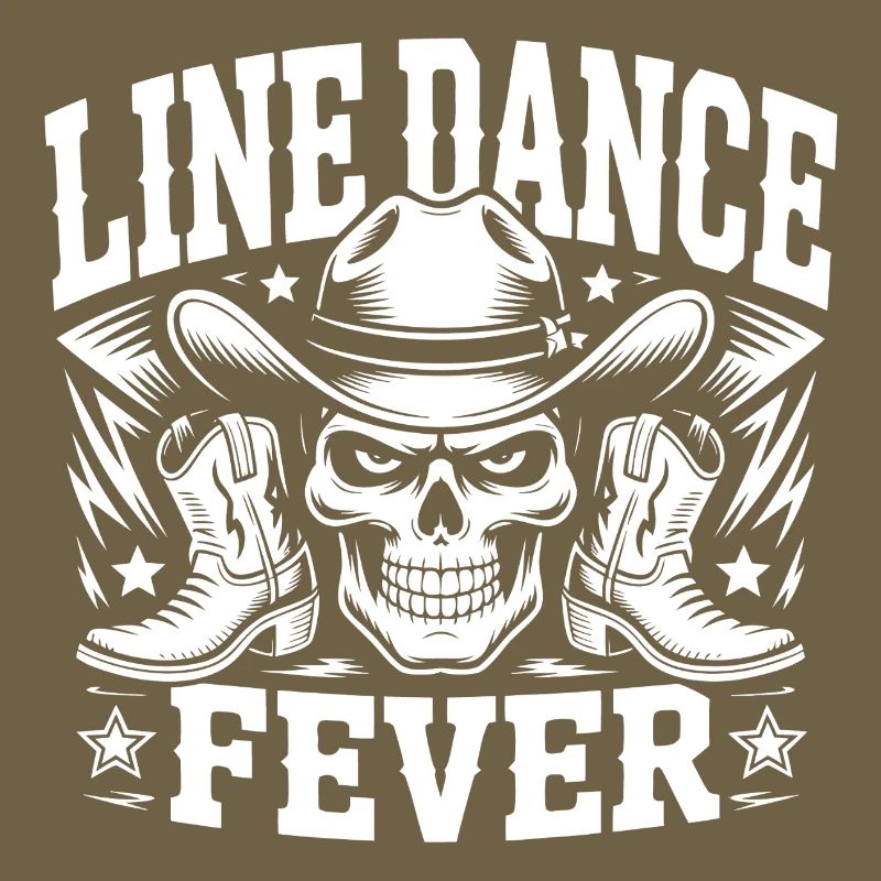 Line Dance Skull Boots