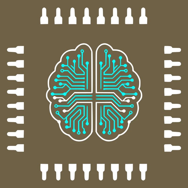 AI Brain Chip Processor Tech Vector