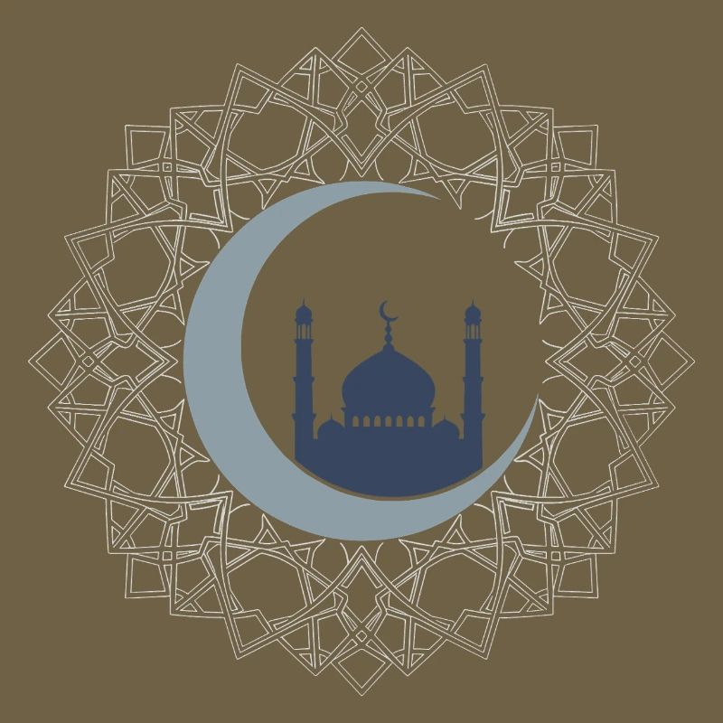 Islamic Art Mosque Crescent Moon Elegant