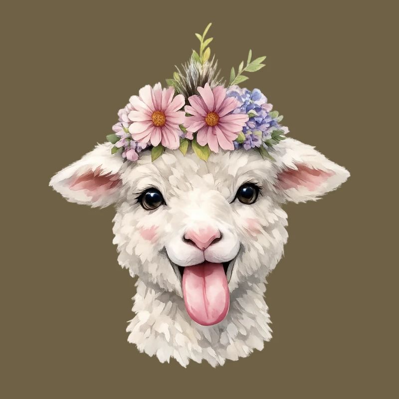 Couronne de fleurs de mouton joyeuse