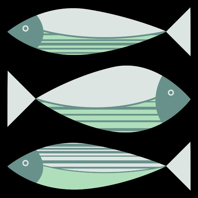 Illustrierte Grafik Fischgrün