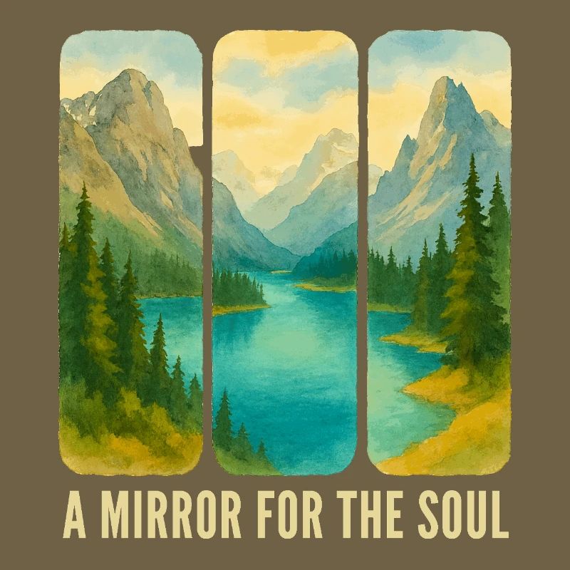 Berglandschafts-Triptychon mit See